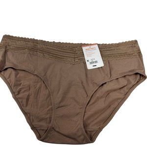 Warner's Women's Size 3XL 10 Panty Brief Hipster Lace Waistband Beige New